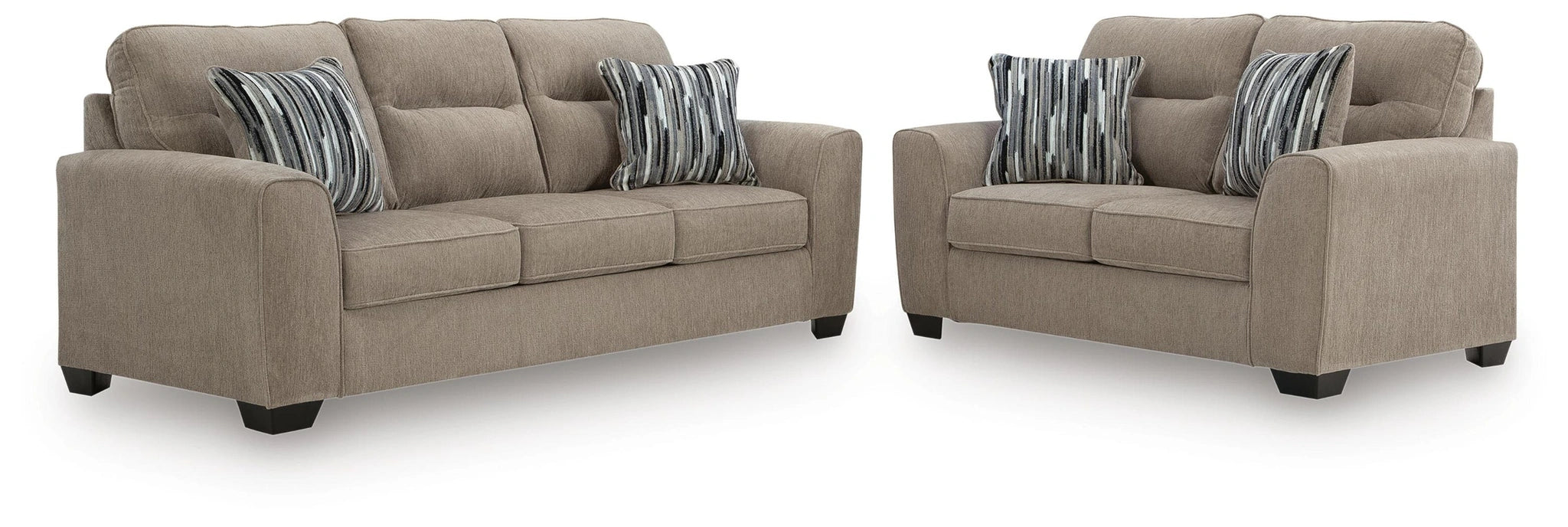 Olten Living Room Set - Mocha 2-Piece: Sofa/Loveseat