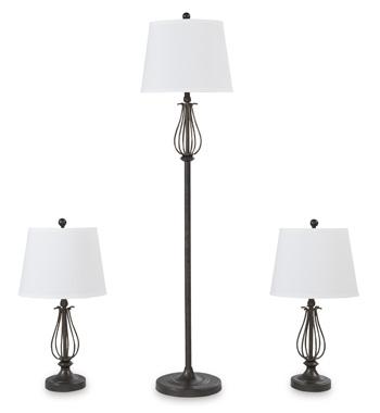 Brycestone Floor Lamp with 2 Table Lamps