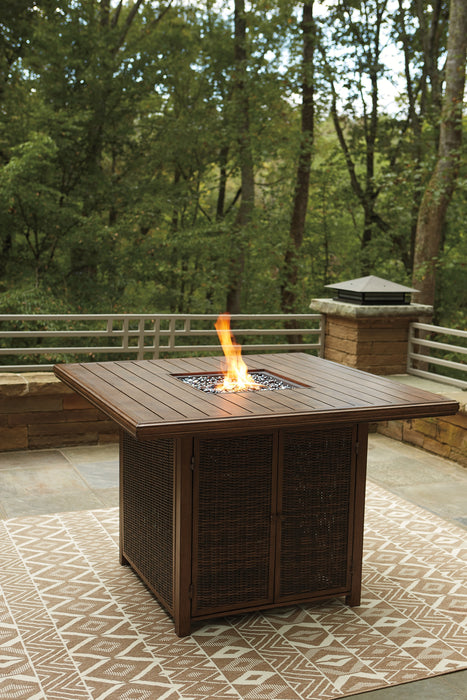 Paradise Trail Square Bar Table w/Fire Pit