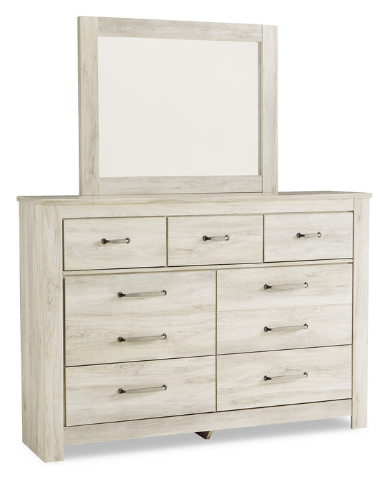 Bellaby  Panel Headboard With Mirrored Dresser And 2 Nightstands