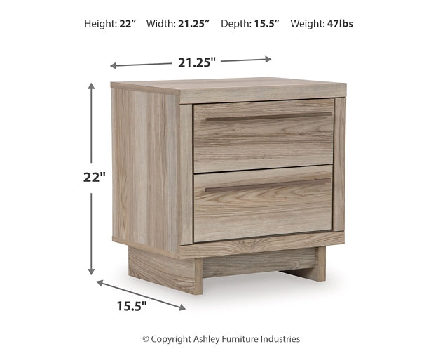 Hasbrick King Panel Headboard with Mirrored Dresser, Chest and 2 Nightstands