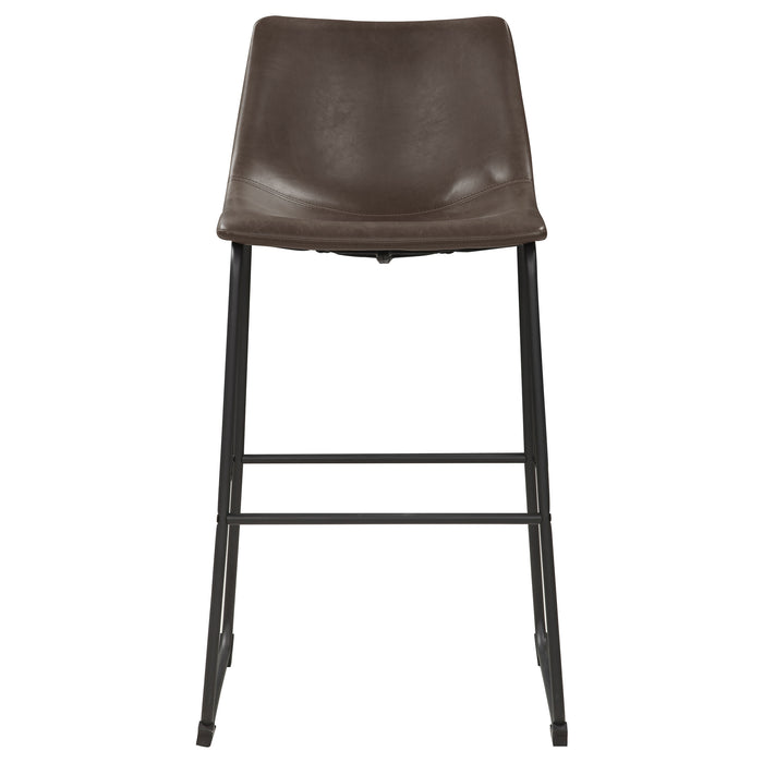 Michelle Upholstered Bar Chair Brown (Set of 2)