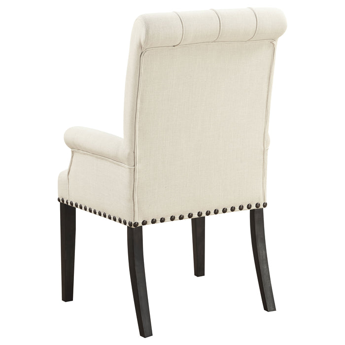 Alana Fabric Upholstered Dining Arm Chair Beige