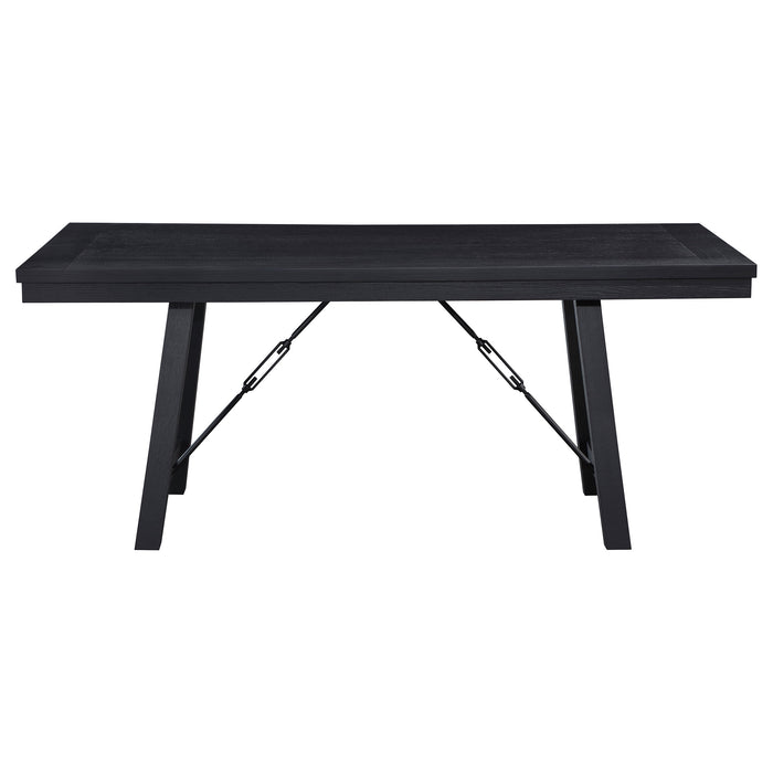 Newport Rectangular 72-inch Wood Trestle Dining Table Black