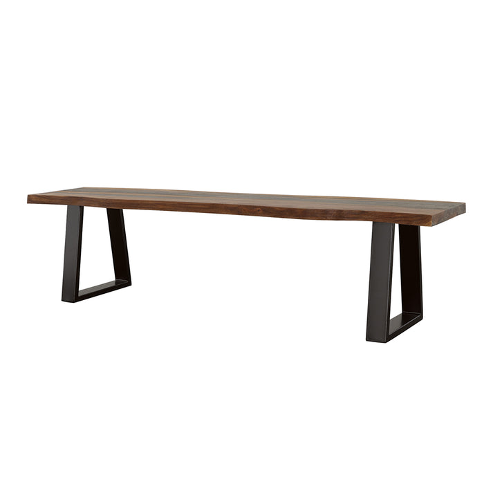 Ditman Live Edge Wood Dining Bench Grey Sheesham