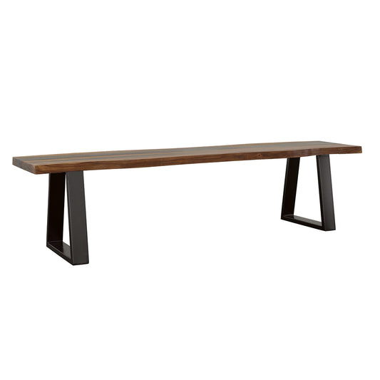 Ditman Live Edge Wood Dining Bench Grey Sheesham