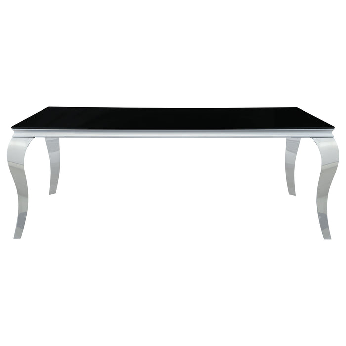 Carone Rectangular 81-inch Glass Top Dining Table Black