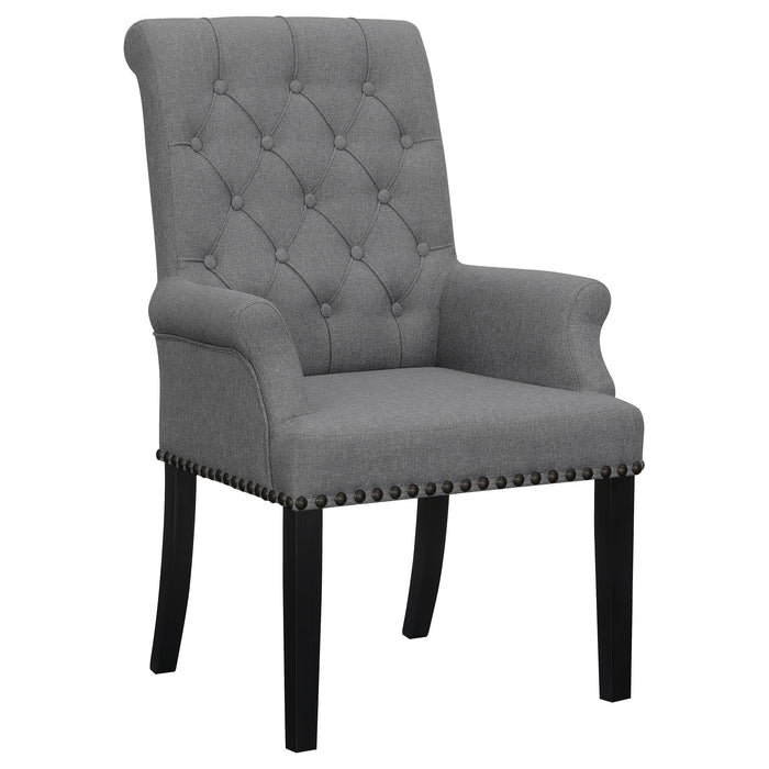 Alana Fabric Upholstered Dining Arm Chair Grey