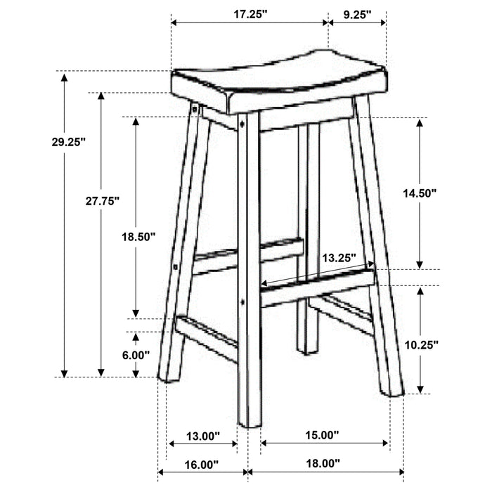 Durant Wood Backless Bar Stool Chestnut (Set of 2)