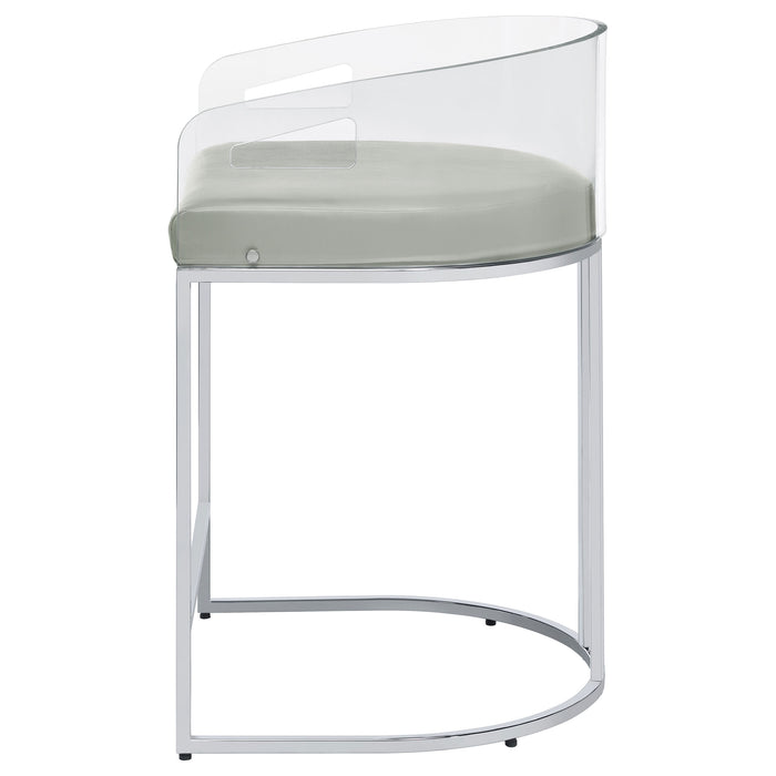 Thermosolis Clear Acrylic Counter Chair Chrome (Set of 2)