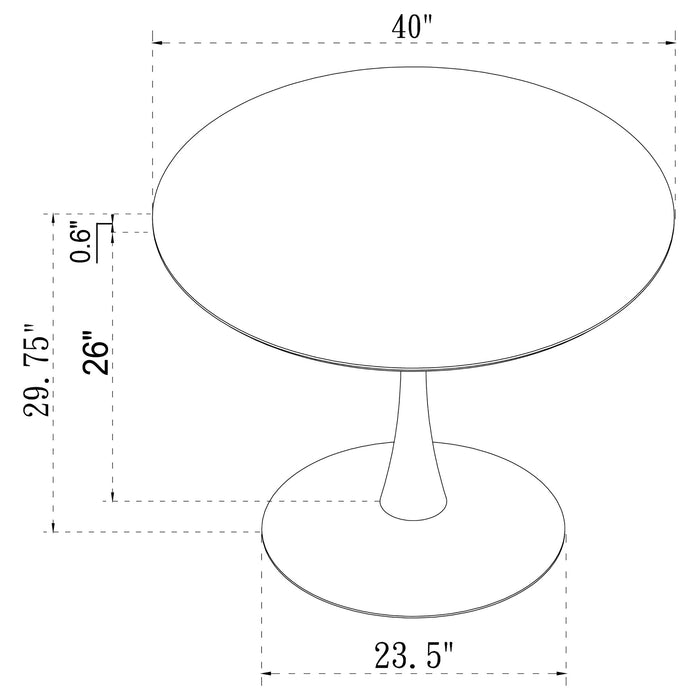 Arkell Round 40-inch Faux Marble Top Dining Table White