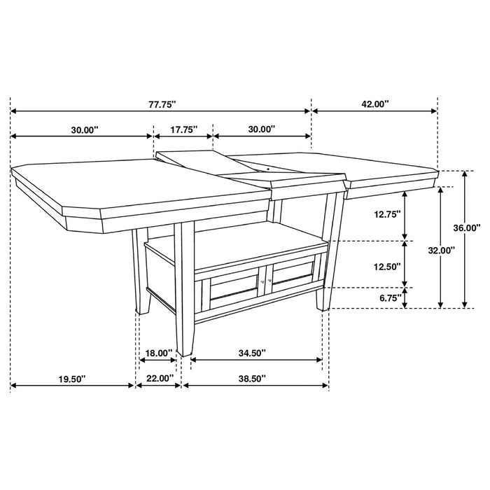 Prentiss 5-piece Butterfly Leaf Dining Table Set Cappuccino