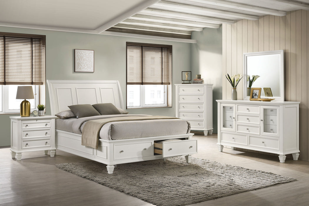 Sandy Beach 5-piece Queen Bedroom Set Cream White