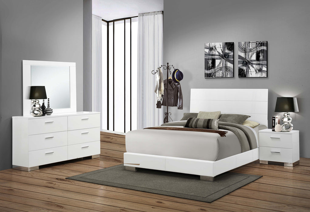 Felicity 4-piece California King Bedroom Set White Gloss