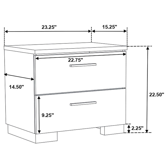 Felicity 4-piece California King Bedroom Set White Gloss