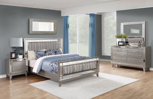 Leighton 4-piece Full Bedroom Set Metallic Mercury