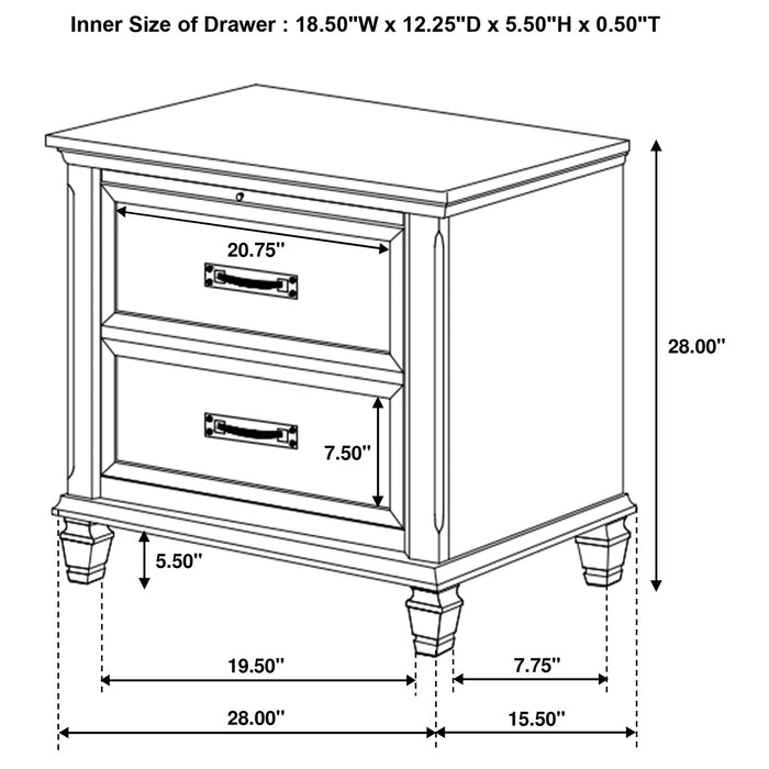 Franco 5-piece Queen Bedroom Set Distressed White