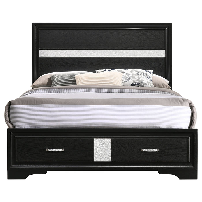 Miranda 51-inch Wood Full Storage Panel Bed Black