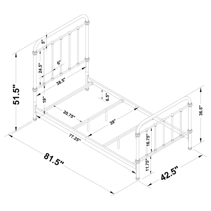 Livingston Metal Twin Open Frame Bed Dark Bronze