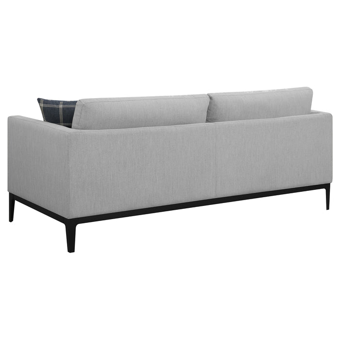 Apperson 3-piece Upholstered Track Arm Sofa Set Light Grey