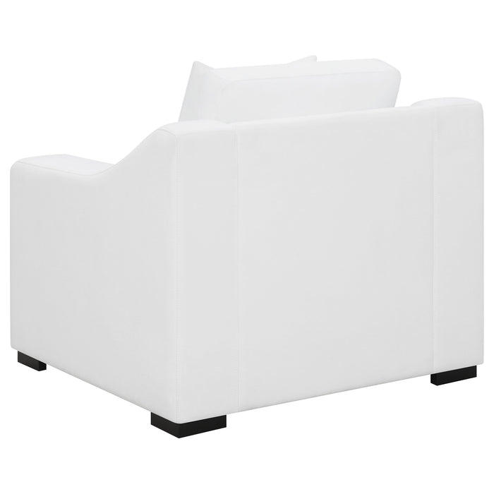 Ashlyn 3-piece Upholstered Sloped Arm Sofa Set White