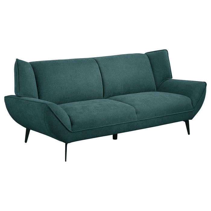 Acton 3-piece Upholstered Flared Arm Sofa Set Teal Blue