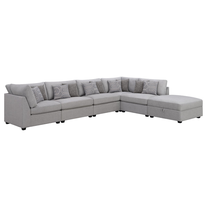 Cambria 6-piece Upholstered Modular Sectional Sofa Grey