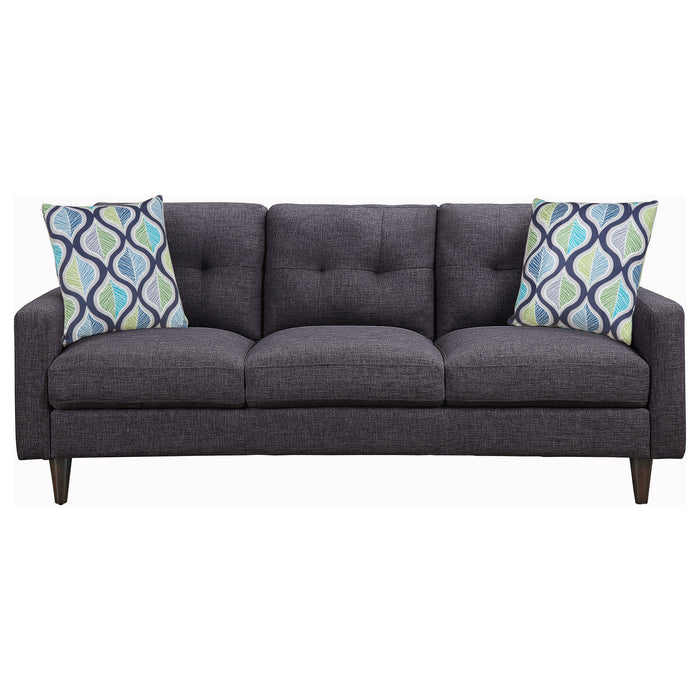 Watsonville 3-piece Upholstered Track Arm Sofa Set Grey