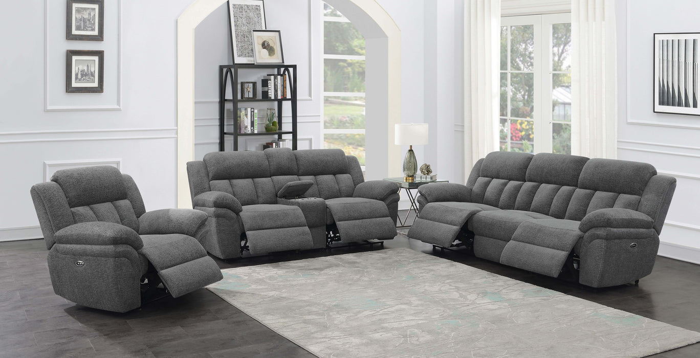 Bahrain Upholstered Power Glider Recliner Charcoal