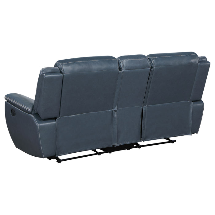 Sloane Upholstered Padded Arm Reclining Loveseat Blue