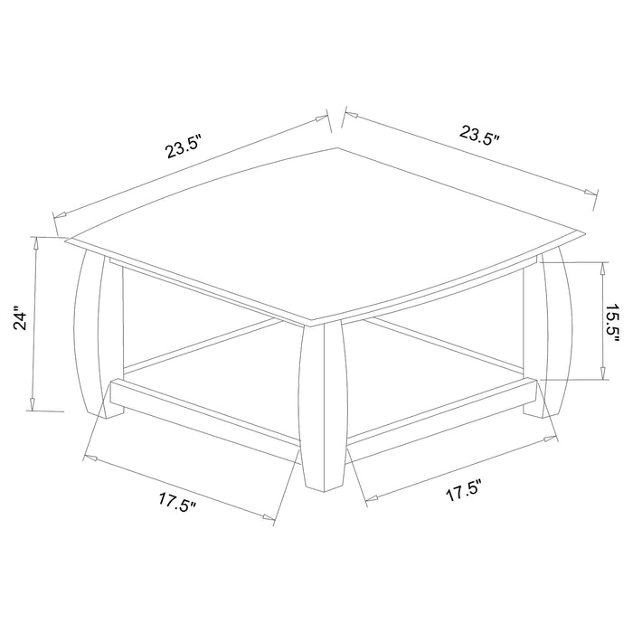 Dixon 1-shelf Square Wood End Table Espresso