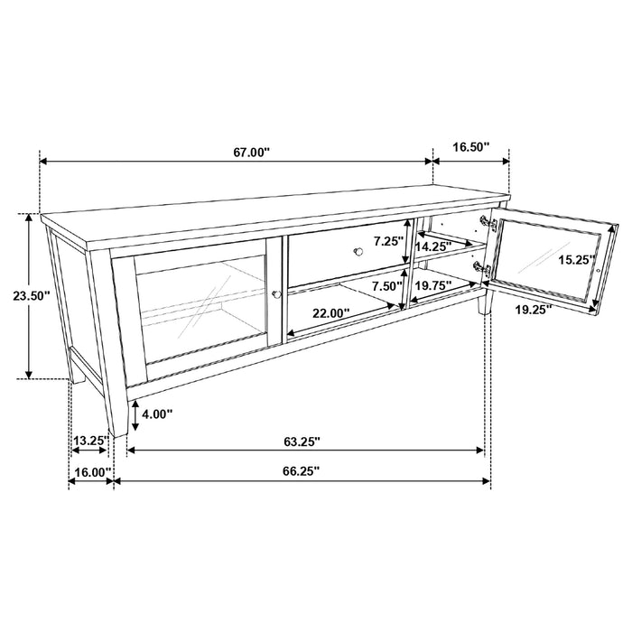 Hollis 3-piece 67" TV Stand Entertainment Center White