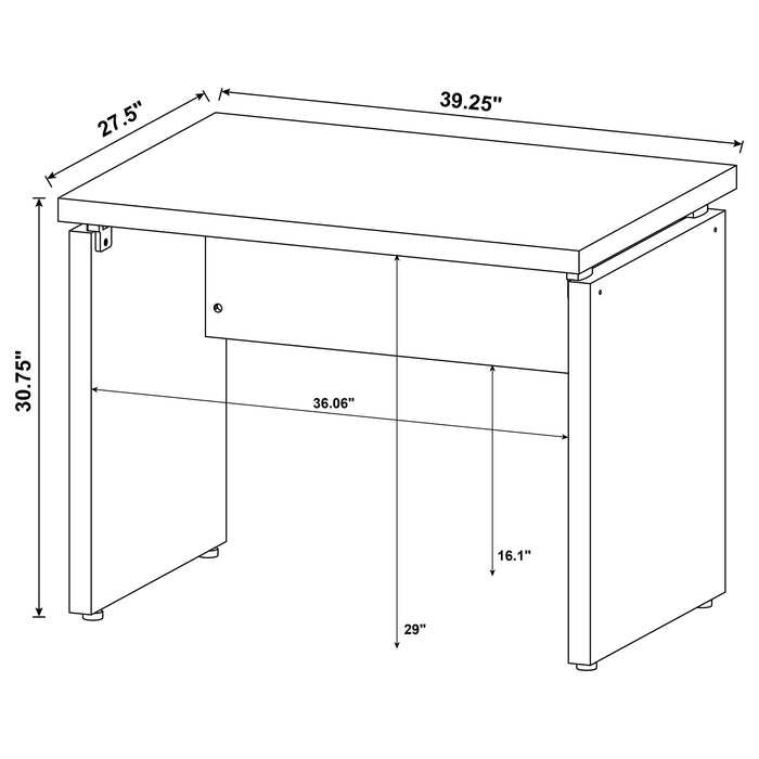 Skylar L-Shape Desk with Mobile File Cabinet Cappuccino