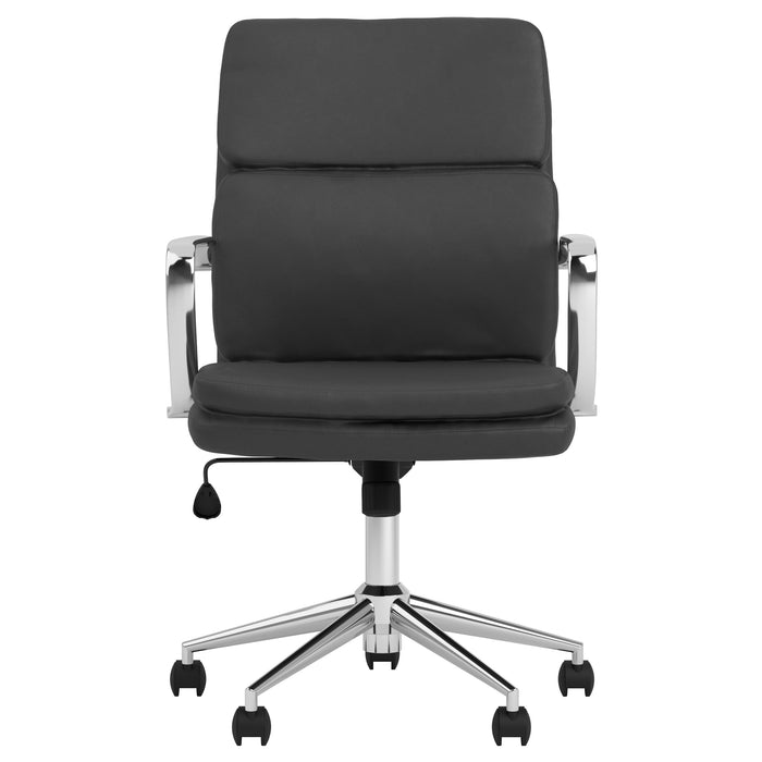 Ximena Upholstered Adjustable Mid Back Office Chair Black