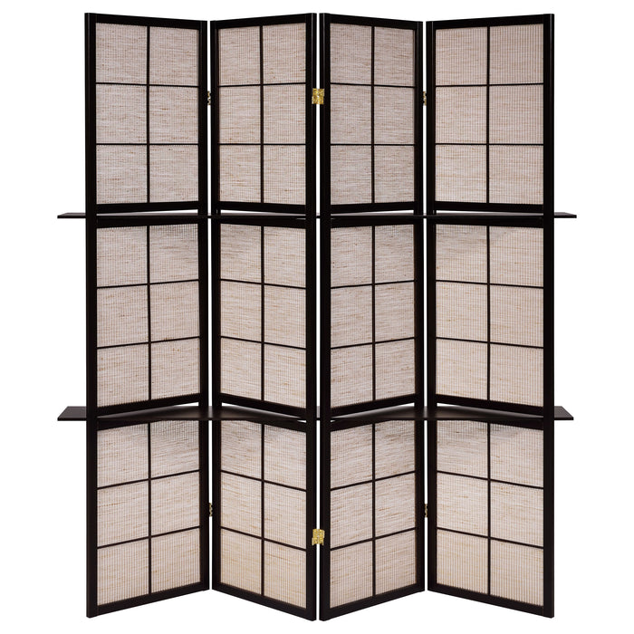 Iggy 4-Panel Room Divider Folding Shoji Screen Cappuccino