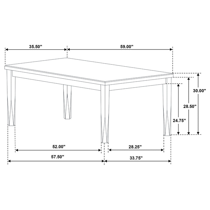 Appleton 7-piece Rectangular Dining Set Distressed White