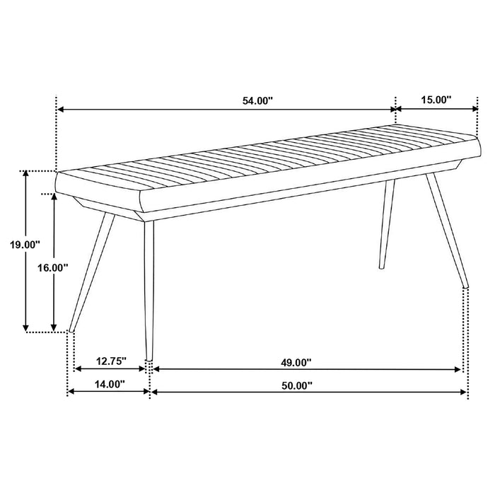 Misty Leather Upholstered Dining Bench Antique Espresso