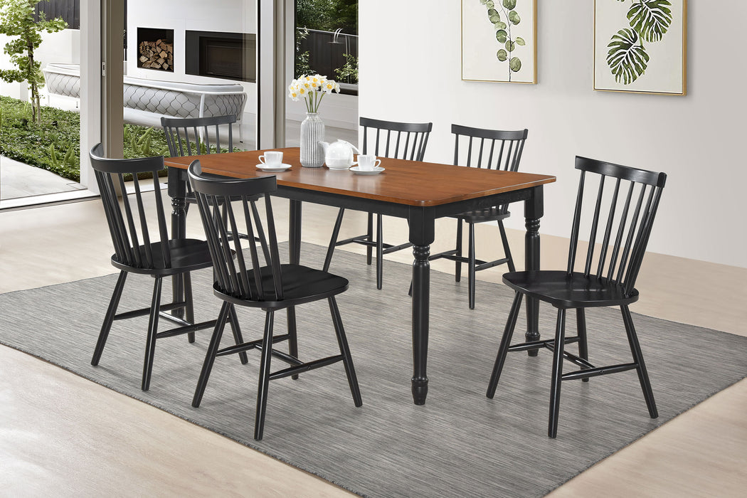 Hollyoak Windsor Wood Dining Side Chair Black (Set of 2)