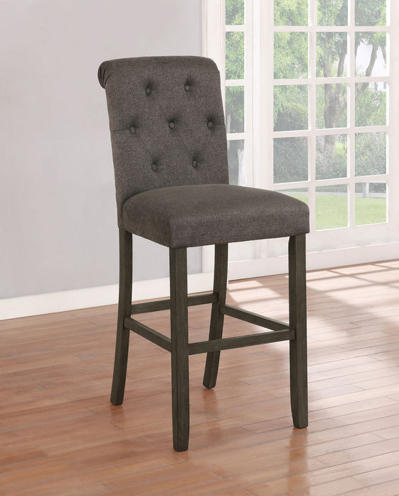 Balboa Fabric Upholstered Bar Chair Grey (Set of 2)