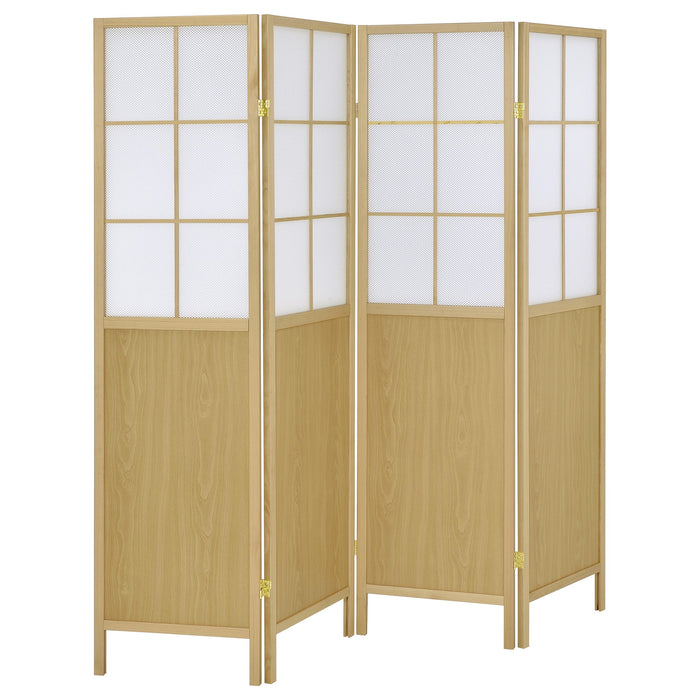 Edwards 4-Panel Room Divider Folding Shoji Screen Natural