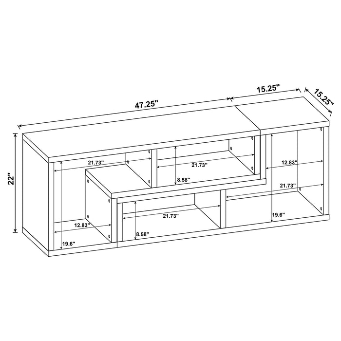 Velma Multipurpose TV Stand and Bookshelf White