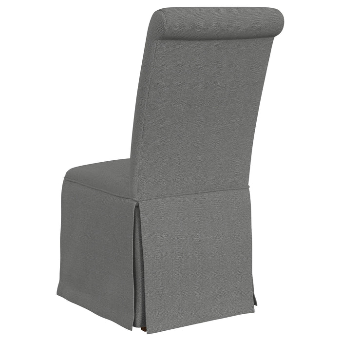 Shawna Upholstered Skirted Dining Chair Gray (Set of 2)