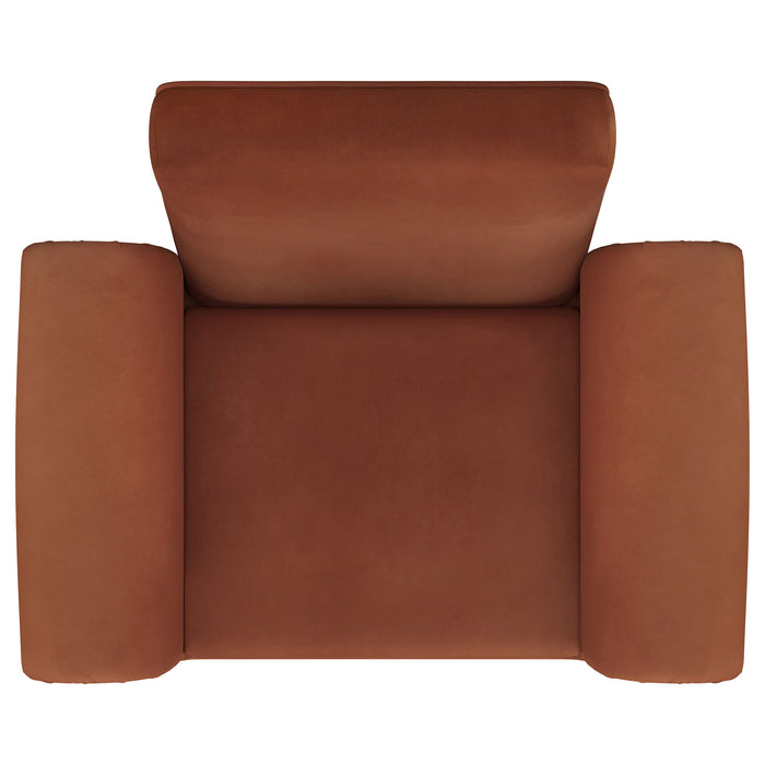 Liana Upholstered Roll Arm Accent Armchair Rust Orange