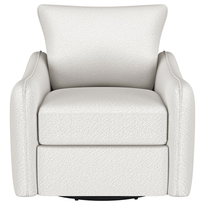 Madia Upholstered Sloped Arm Swivel Glider Chair Vanilla