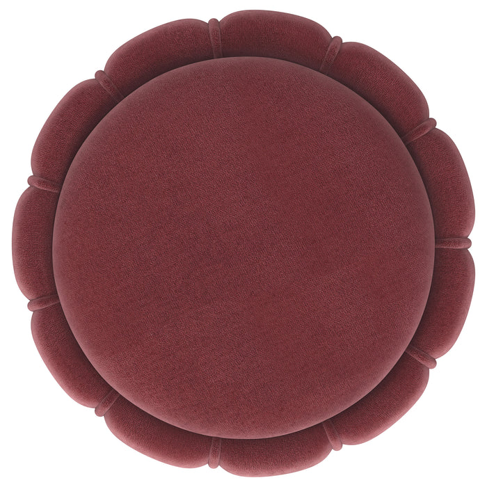 Sora Round Upholstered Ottoman Berry