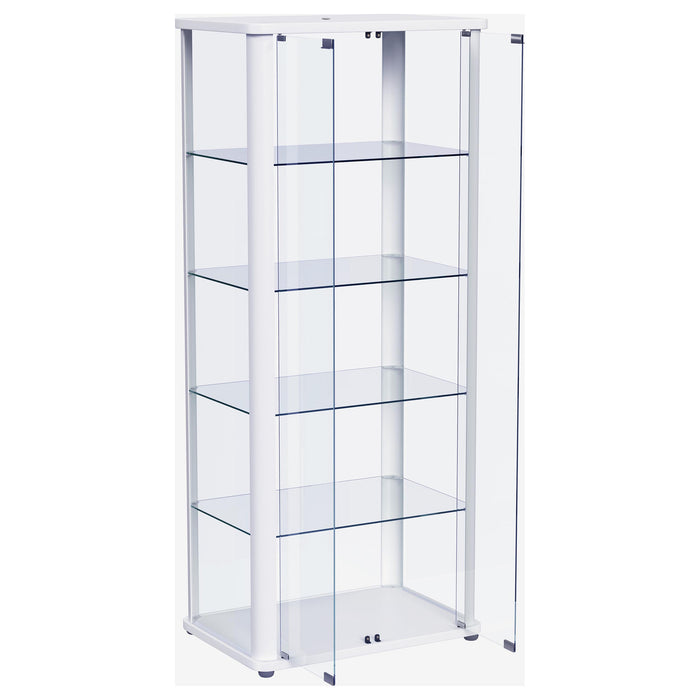 Aero 5-shelf Display Curio Cabinet with LED Lighting White