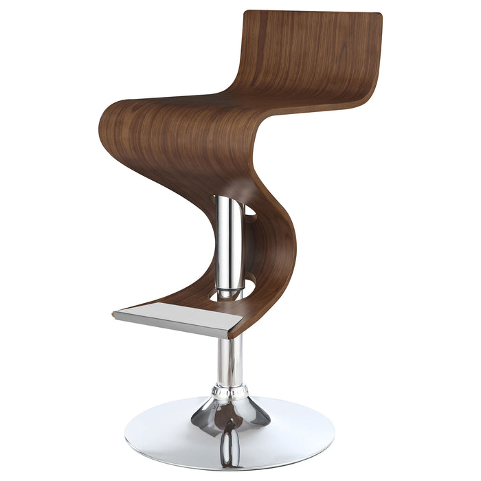 Covina Adjustable Bar Stool Walnut and Chrome