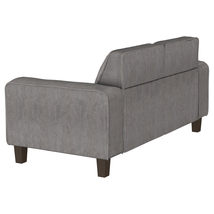 Deerhurst 2-piece Upholstered Track Arm Sofa Set Charcoal