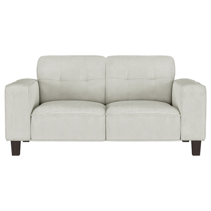 Deerhurst Upholstered Track Arm Tufted Loveseat Greige