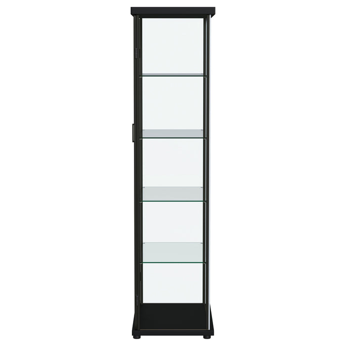 Aero 4-shelf Display Curio Cabinet with LED Lighting Black